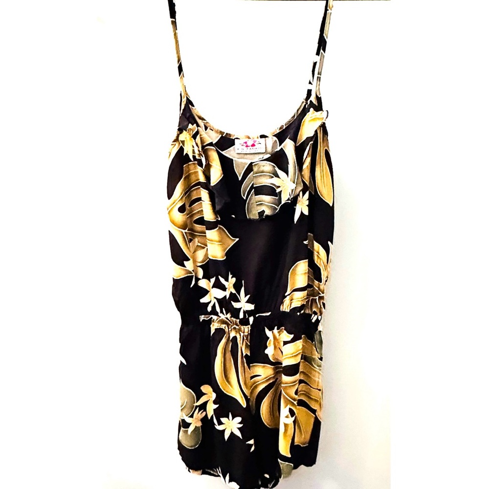 MD Fashion Hawai’ian Aloha Print Jumper w spaghetti straps women’s size medium